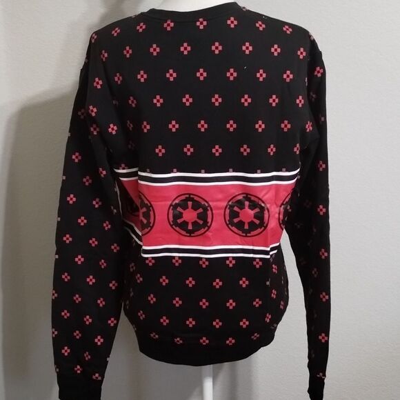 Christmas Sweatshirt Darth Star Wars Size Large Santa Hat! Disney - Picture 6 of 9